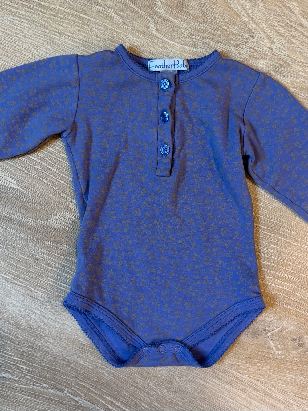 Feather Baby Lavender Floral Long-Sleeve One-Piece Bodysuit